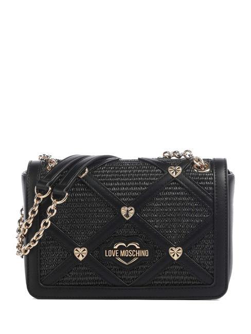 LOVE MOSCHINO RAFFIA Sac porté épaule/croisé Noir - Sacs pour Femme