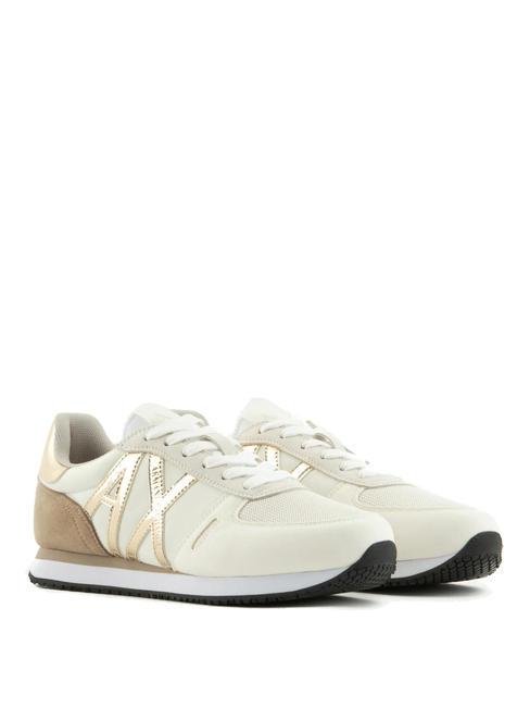 ARMANI EXCHANGE sneaker Baskets beige+or - Chaussures Femme