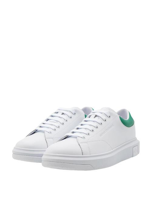 ARMANI EXCHANGE ACTION Baskets en cuir op.blanc+vert - Chaussures Homme