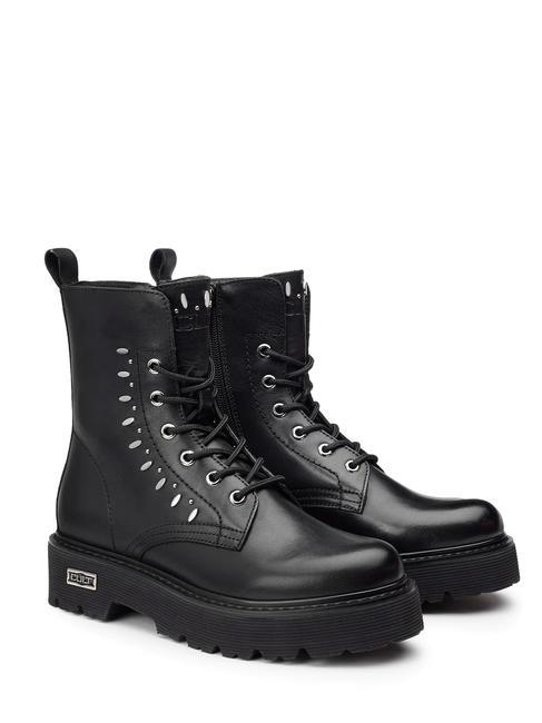 CULT SLASH 3906 Bottines amphibies en cuir à clous noir - Chaussures Femme