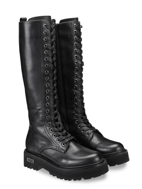 CULT SLASH 3199 Bottes amphibies hautes en cuir noir - Chaussures Femme