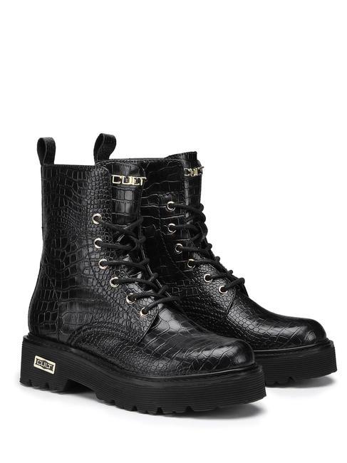 CULT SLASH 3037 Bottines amphibies imprimé croco noir - Chaussures Femme