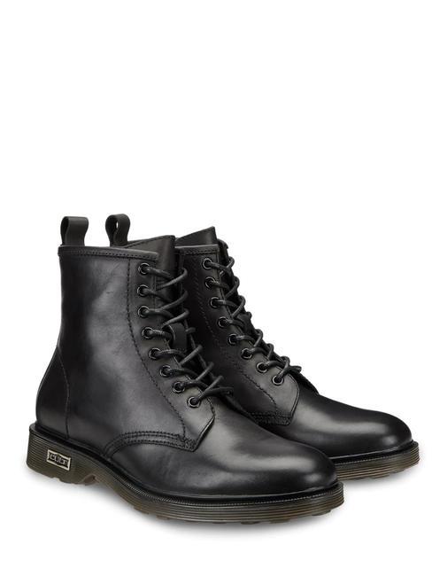 CULT OZZY 416 Bottines amphibies en cuir noir - Chaussures Homme