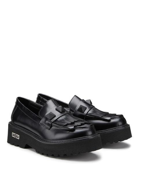 CULT SLASH 3487 Mocassins en cuir à clous noir - Chaussures Femme