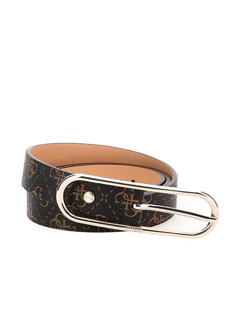 GUESS AIETA Ceinture avec logo imprimé all-over logo marron - Ceintures