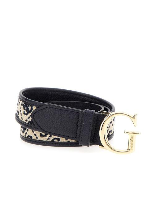 GUESS SHEMARA Ceinture à empiècement jacquard logo marine - Ceintures