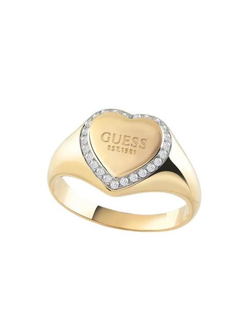 GUESS FINE HEART Bague avec coeur et cristaux or jaune - Bagues