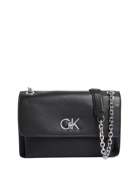 CALVIN KLEIN RE-LOCK Convertible Sac porté épaule/à bandoulière noir et noir - Sacs pour Femme