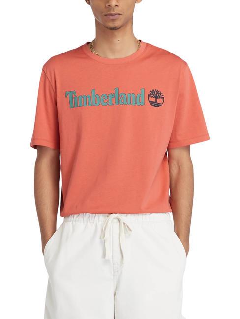 TIMBERLAND KENNEBEC RIVER LINEAR LOGO T-shirt en cotton application de Sienne brûlée - T-shirt