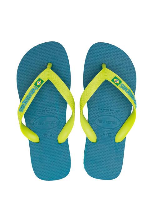 HAVAIANAS BRASIL LOGO Les tongs pour hommes bleu amazonite - Chaussures unisexe