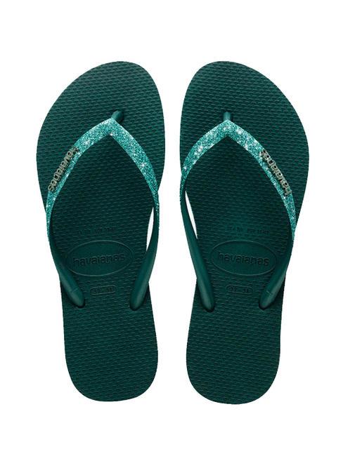 HAVAIANAS SLIM SPARKLE Tongs vert pantanal - Chaussures Femme