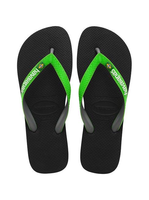 HAVAIANAS BRASIL MIX Tongs BRASIL MIX noir/vert citron - Chaussures unisexe