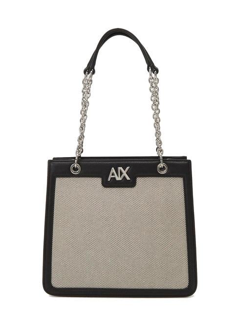 ARMANI EXCHANGE A|X CANVAS Sac bandoulière avec anses chaîne noir/toile spn - Sacs pour Femme