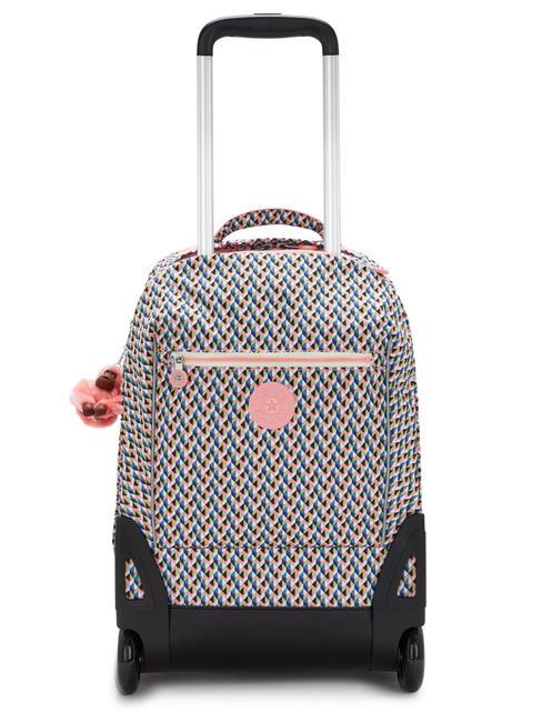 KIPLING SARI Sac à dos Trolley imprimé géo girly - Sacs à dos à roulettes