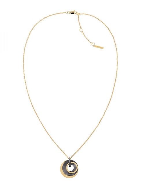 CALVIN KLEIN SCULPTURAL Collier avec cercles et zircons or noir - Colliers