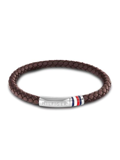 TOMMY HILFIGER INTERWOVEN BRAID Bracelet en cuir brun - Bracelets pour hommes