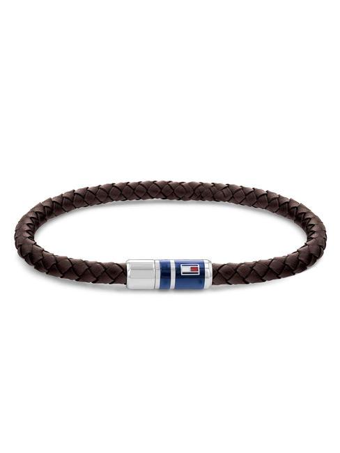 TOMMY HILFIGER CASUAL CORE Bracelet en cuir tressé brun - Bracelets pour hommes