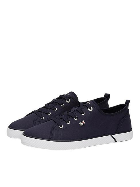 TOMMY HILFIGER VULCANIZED CANVAS Baskets en toile bleu de l'espace - Chaussures Femme