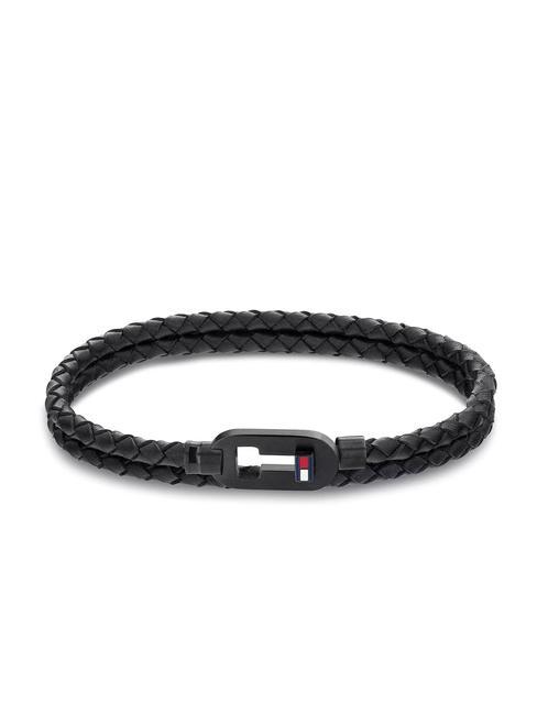 TOMMY HILFIGER MINIMALIST Bracelet double cuir noir - Bracelets pour hommes