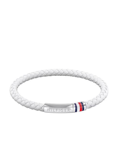 TOMMY HILFIGER INTERWOVEN BRAID Bracelet en cuir blanc - Bracelets pour hommes