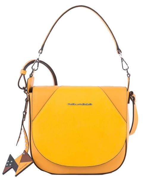 PIQUADRO MUSE  Sac à main en cuir, avec bandoulière jaune - Sacs pour Femme