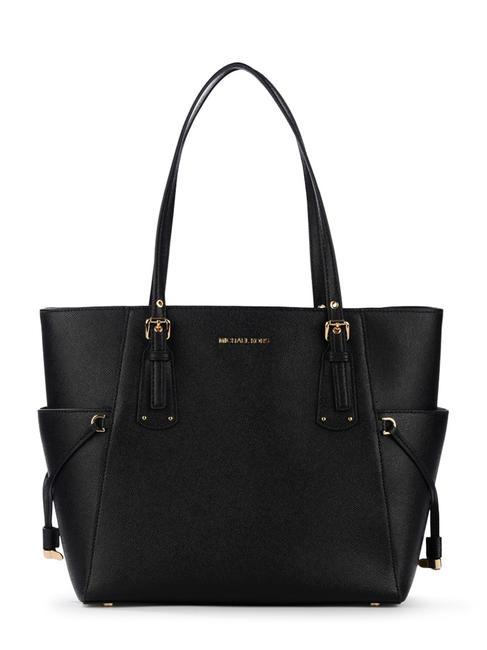 MICHAEL KORS VOYAGER Sac cabas porté épaule en cuir noir - Sacs pour Femme