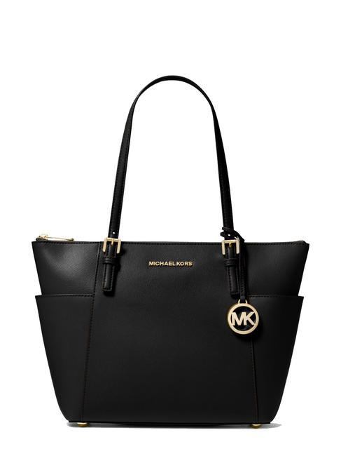 MICHAEL KORS JET SET Sac cabas porté épaule en cuir noir - Sacs pour Femme