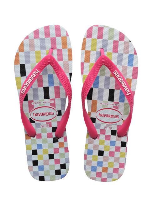 HAVAIANAS TOP CHECK Tongs gris glace/rose - Chaussures unisexe