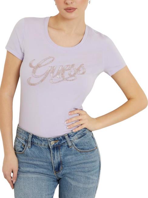 GUESS SCRIPT  T-shirt à manches courtes nouveau lilas clair - T-shirt