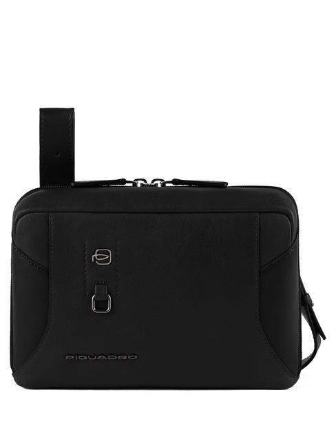 PIQUADRO HAKONE Mini bandoulière en cuir Noir - Sacs en Bandoulières pour Homme