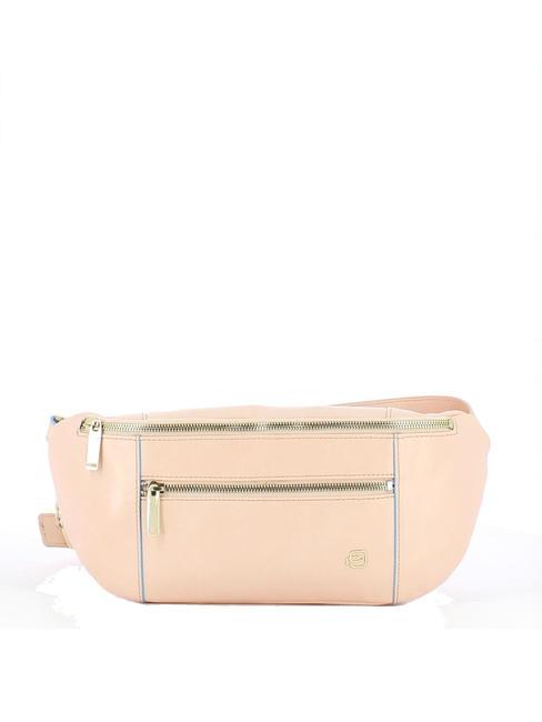 PIQUADRO BLUE SQUARE Sac banane en cuir ROSA - Sacs banane