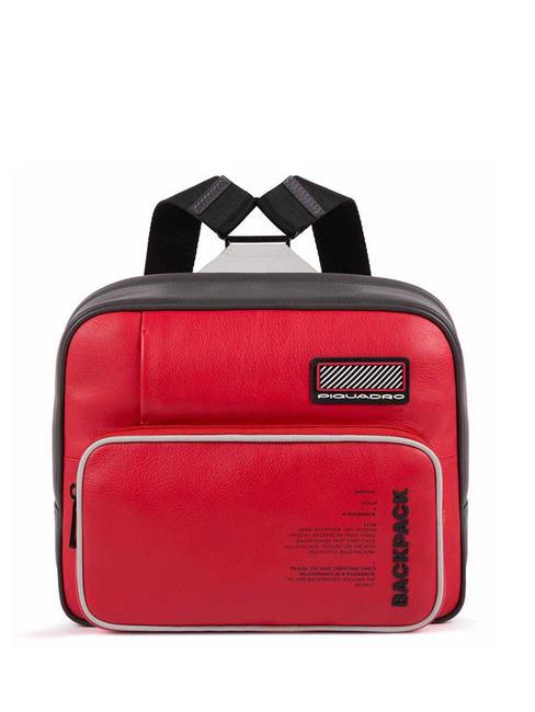 PIQUADRO ERMES Petit sac à dos en cuir, support ipad 11 ROUGE - Sacs à dos pour ordinateur portable