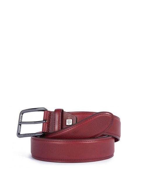 PIQUADRO BLACK SQUARE Ceinture en cuir, peut être raccourcie sur mesure bordeaux 2 - Ceintures