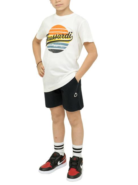 TRUSSARDI TOMASI Ensemble t-shirt et bermuda en coton blanc - Survêtements pour enfants