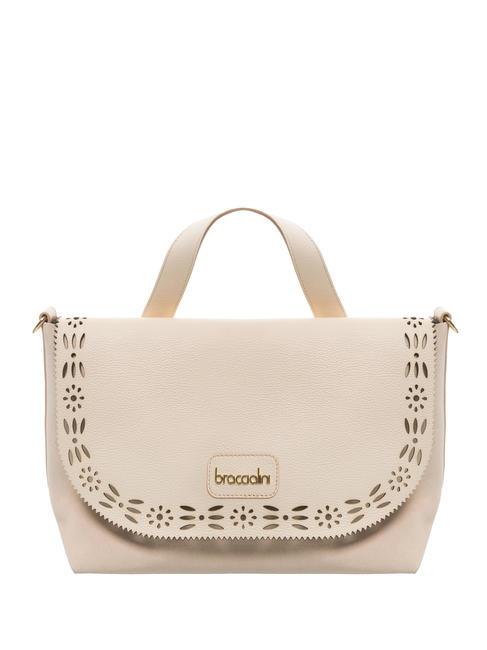 BRACCIALINI SARA Sac en cuir avec bandoulière beige - Sacs pour Femme