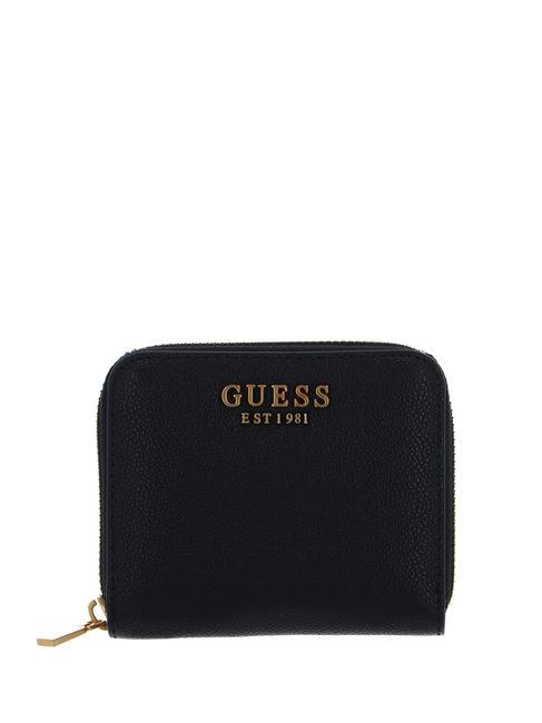 GUESS EMERA Petit portefeuille zippé autour NOIR - Portefeuilles Femme