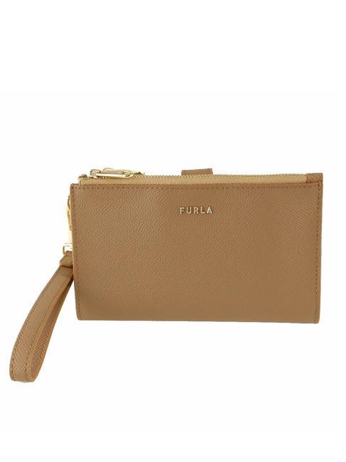 FURLA AFRODITE Pochette portefeuille en cuir CARAMEL f - Portefeuilles Femme