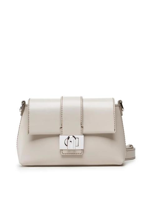 FURLA CHARLOTTE Mini sac porté épaule en cuir perle - Sacs pour Femme