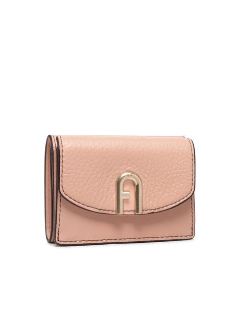 FURLA PRIMULA Petit portefeuille en cuir faire de la pêche - Portefeuilles Femme