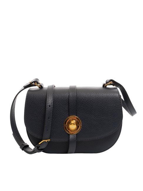 COCCINELLE MARGHERITA Sac Saddle en cuir martelé bleu nuit - Sacs pour Femme