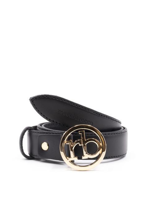 ROCCOBAROCCO RB GOLD Ceinture en cuir noir - Ceintures