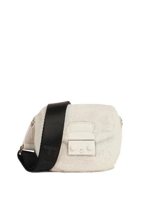 FURLA METROPOLIS Mini sac à bandoulière coton blanc + noir - Sacs pour Femme