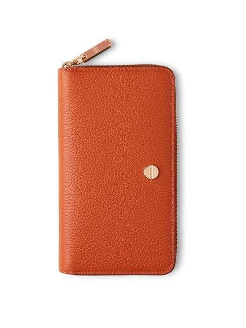 BORBONESE VITE Grand portefeuille zippé autour orange - Portefeuilles Femme