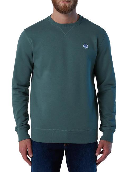 NORTH SAILS ROUND LOGO Sweat col rond en coton vert lac - Pulls molletonnés