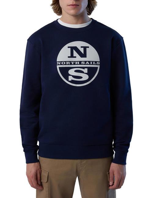 NORTH SAILS MAXI LOGO Sweat col rond en coton bleu marine - Pulls molletonnés