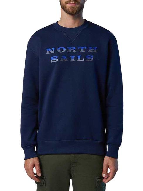 NORTH SAILS LETTERING LOGO Sweat col rond en coton bleu marine - Pulls molletonnés