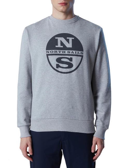 NORTH SAILS N|S LOGO Sweat col rond en coton gris mélangé - Pulls molletonnés