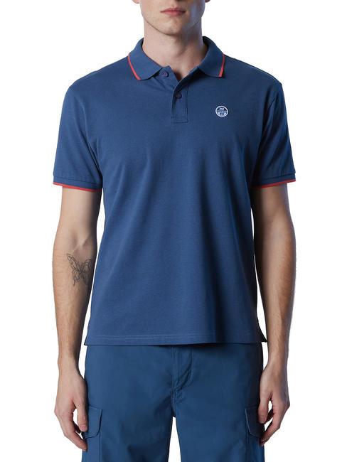 NORTH SAILS ROUND LOGO Polo à manches courtes en coton jean foncé - chemise polo