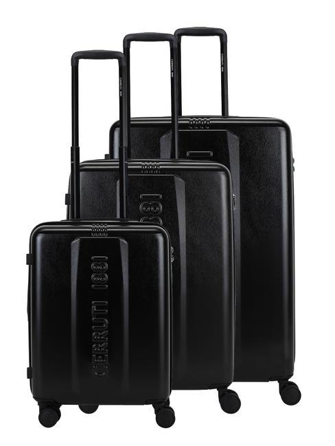 CERRUTI 1881 Ensemble chariot : cabine, moyen, grand extensible noir - Ensemble Valises