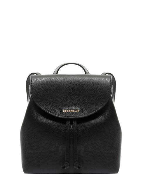 COCCINELLE ARIEL Mini sac à dos en cuir texturé Noir - Sacs pour Femme